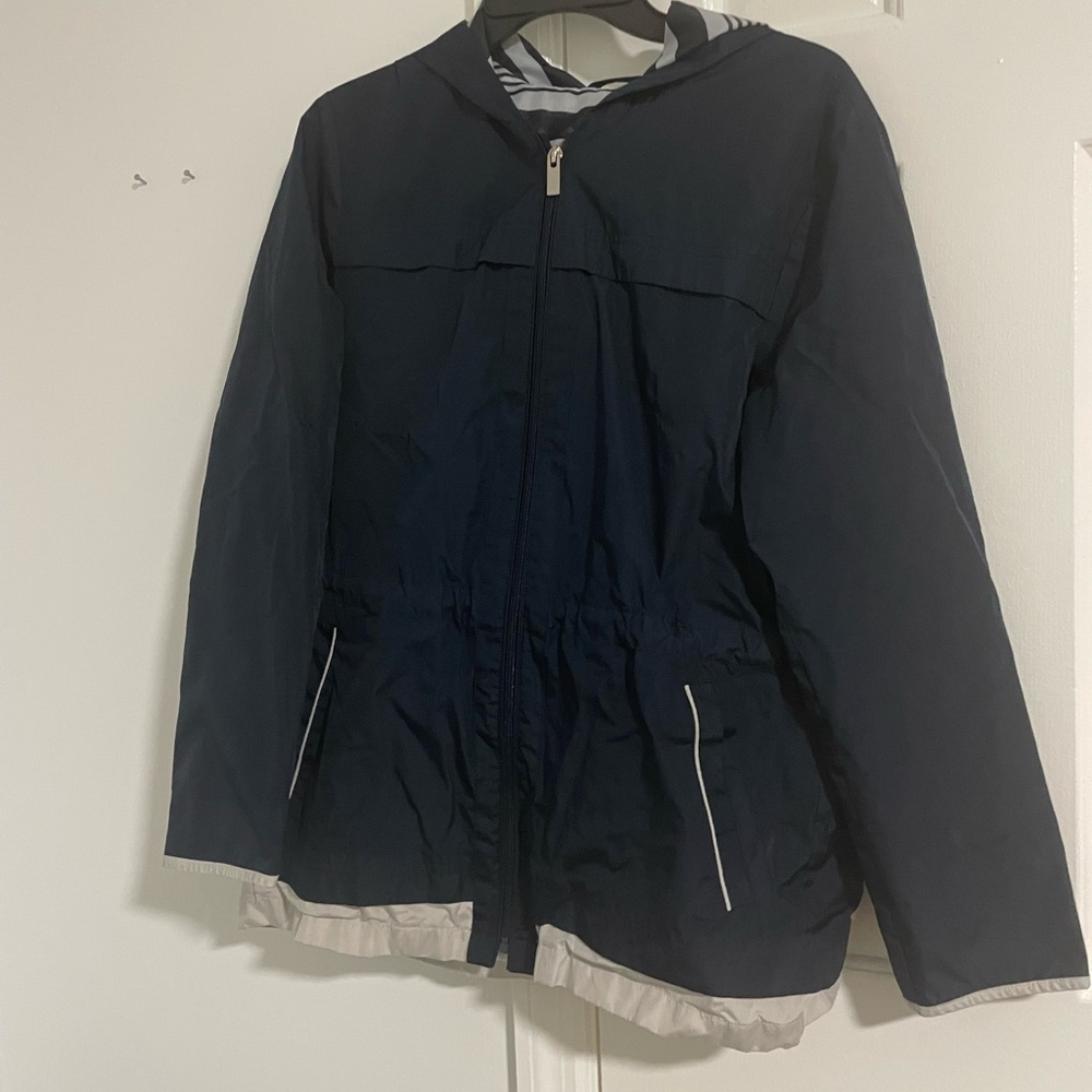 Sears Women's Navy Rain Jacket with Hood